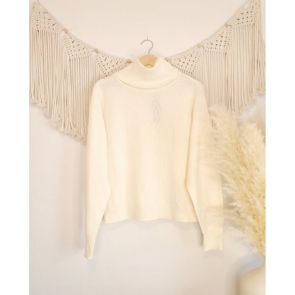 Lulus Ivory Cozy Cowl Turtleneck Knit Sweater S - Picture 2 of 6
